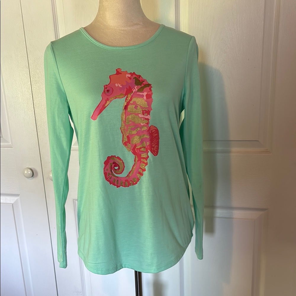 Silverwear Seahorse Mint Green Top